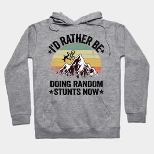 I'd Rather Be Mountain Biking Vintage MTB Downhill Gift Funny Hoodie